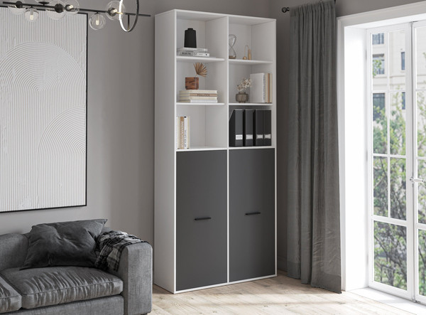 Изображение товара Стеллаж Интерлиния Skill-20 (2) (белый платинум/антрацит)