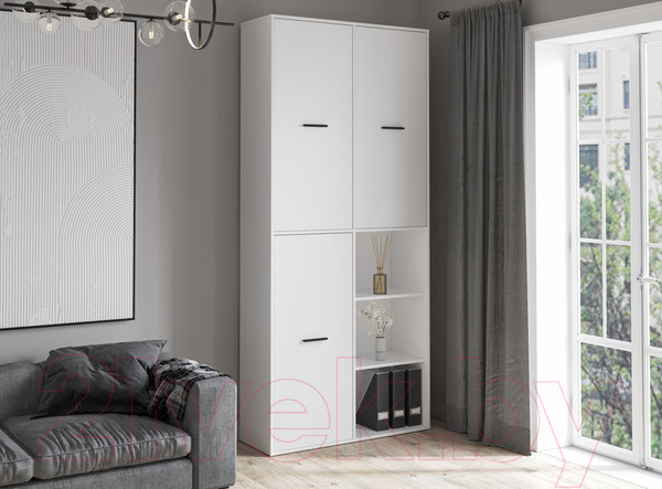 Изображение товара Шкаф Интерлиния Skill-20 (3) (белый платинум/белый платинум)