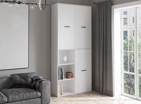 Изображение товара Шкаф Интерлиния Skill-20 (3) (белый платинум/белый платинум)