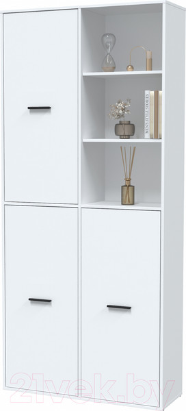 Изображение товара Шкаф Интерлиния Skill-20 (3) (белый платинум/белый платинум)
