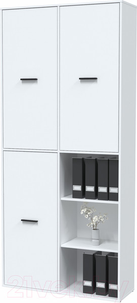 Изображение товара Шкаф Интерлиния Skill-20 (3) (белый платинум/белый платинум)