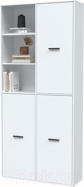 Изображение товара Шкаф Интерлиния Skill-20 (3) (белый платинум/белый платинум)