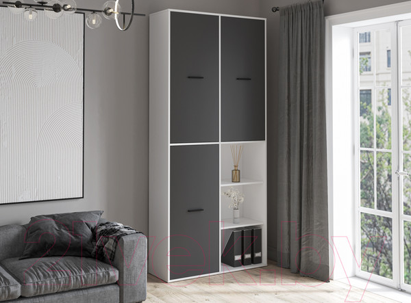 Изображение товара Шкаф Интерлиния Skill-20 (3) (белый платинум/антрацит)