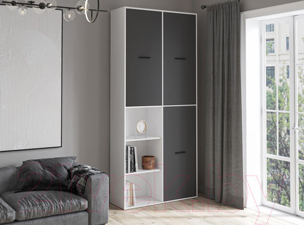 Изображение товара Шкаф Интерлиния Skill-20 (3) (белый платинум/антрацит)