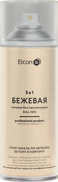 Изображение товара Грунт-эмаль Elcon По ржавчине 3в1 (520мл, матовый бежевый)