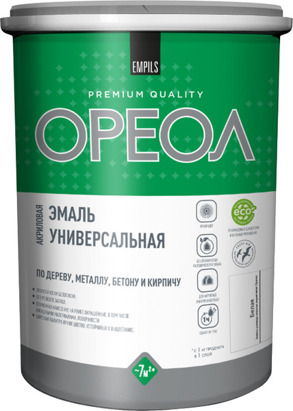 Изображение товара Эмаль Ореол Акриловая матовая (1.1кг, черный)