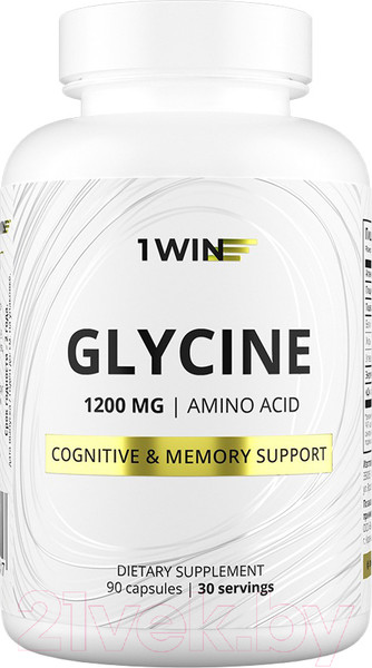 Изображение товара Глицин 1WIN В капсулах (1200мг, 90 капсул)