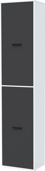 Изображение товара Шкаф-пенал Интерлиния Skill-21 (2) (белый платинум/антрацит)