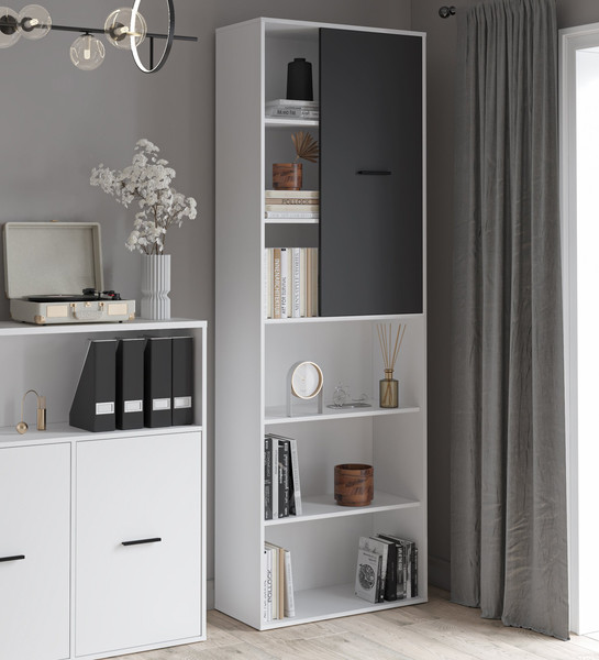 Изображение товара Стеллаж Интерлиния Skill-22 (1) (белый платинум/антрацит)