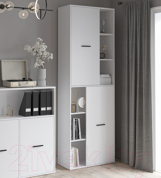 Изображение товара Шкаф Интерлиния Skill-22 (2) (белый платинум/белый платинум)