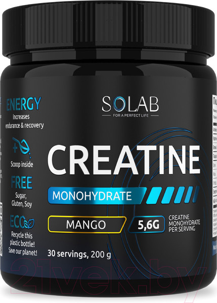 Изображение товара Креатин SOLAB Моногидрат (30 порций, 200гр, манго)