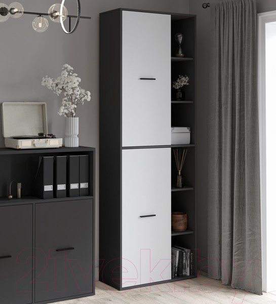 Изображение товара Шкаф Интерлиния Skill-22 (2) (антрацит/белый платинум)