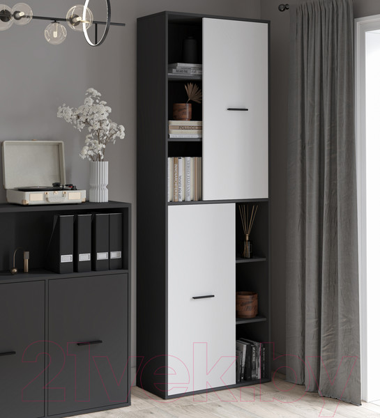 Изображение товара Шкаф Интерлиния Skill-22 (2) (антрацит/белый платинум)