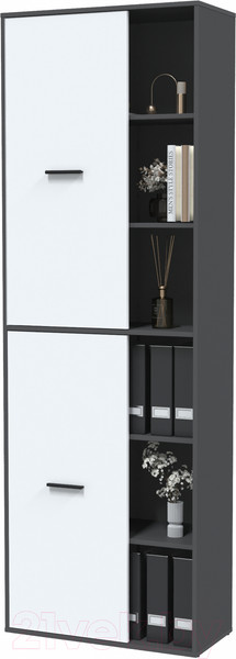 Изображение товара Шкаф Интерлиния Skill-22 (2) (антрацит/белый платинум)