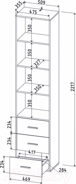 Изображение товара Стеллаж Интерлиния Skill-24 (белый платинум/белый платинум)