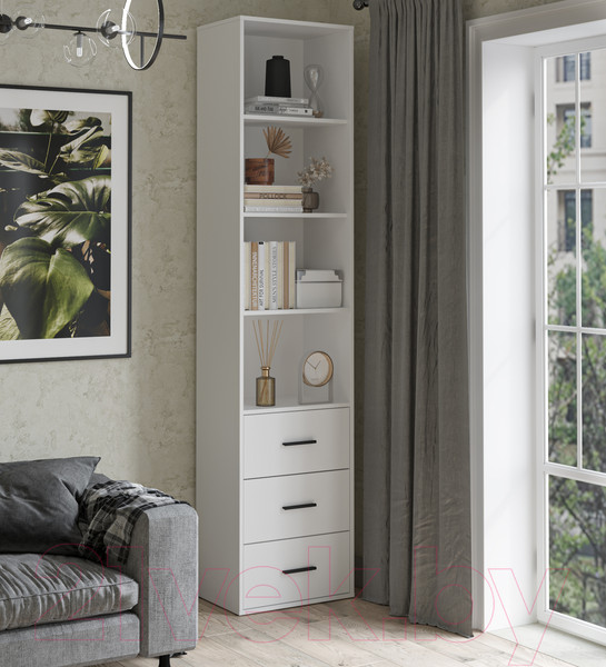 Изображение товара Стеллаж Интерлиния Skill-24 (белый платинум/белый платинум)