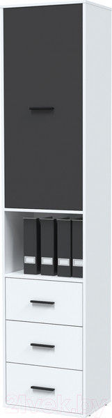Изображение товара Шкаф-пенал Интерлиния Skill-24 (1) (белый платинум/антрацит)
