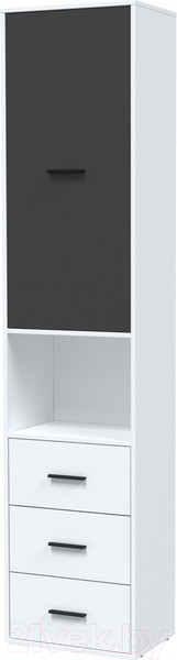 Изображение товара Шкаф-пенал Интерлиния Skill-24 (1) (белый платинум/антрацит)