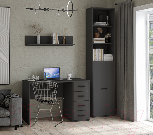 Изображение товара Комплект мебели для кабинета Интерлиния Skill-A (антрацит/антрацит)
