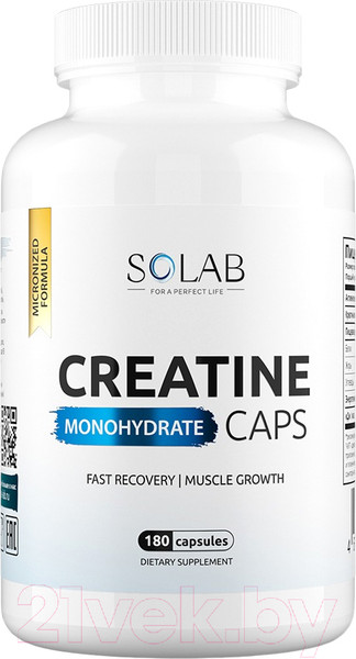 Изображение товара Креатин SOLAB В капсулах (300мл, 180 капсул)