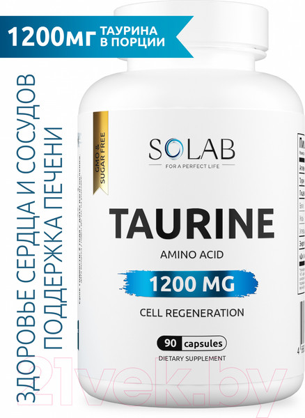 Изображение товара Таурин SOLAB 1200мг (90 капсул)