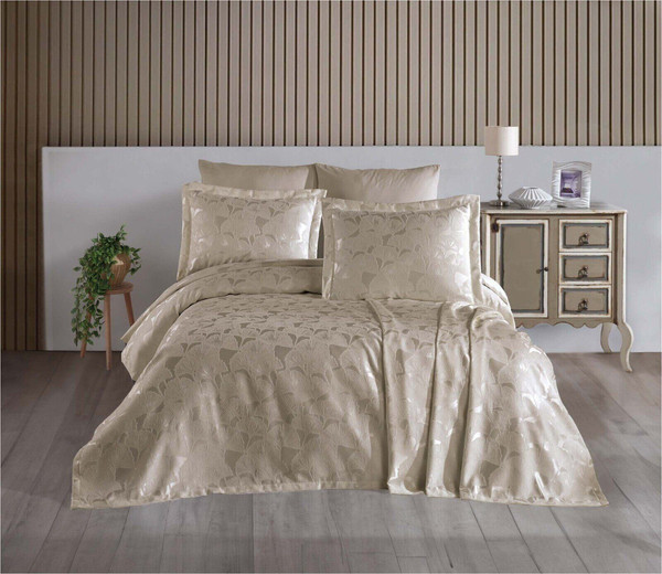 Изображение товара Набор текстиля для спальни DO&CO Kardelen 240x260 / 12251 (бежевый)