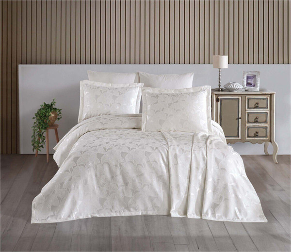Изображение товара Набор текстиля для спальни DO&CO Kardelen 240x260 / 12251 (кремовый)