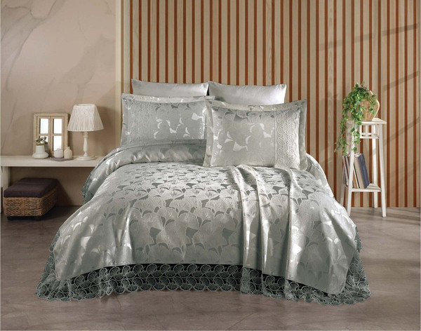 Изображение товара Набор текстиля для спальни DO&CO Karanfil 240x260 / 12252 (серый)