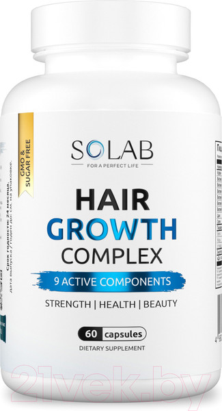 Изображение товара Комплексная пищевая добавка SOLAB Hair Growth Complex (60 капсул)