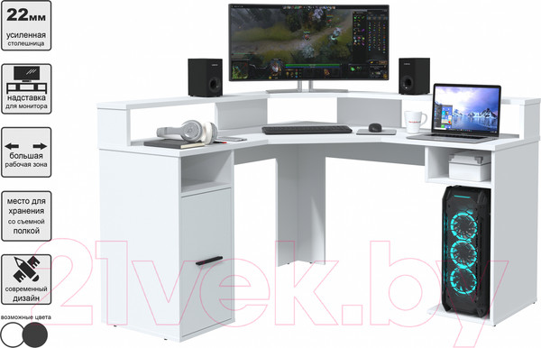 Изображение товара Комплект мебели для кабинета Interline Skill-B (белый платинум/белый платинум)