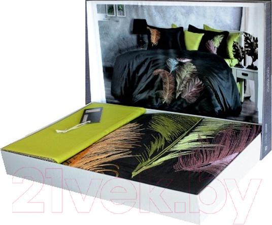 Изображение товара Комплект постельного белья Dantela Vita Ruya с вышивкой 200x220 / 11694 (серый)