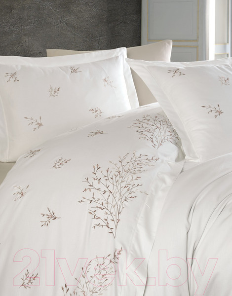 Изображение товара Комплект постельного белья Dantela Vita Asrin с вышивкой 200x220 / 11908 (кремовый)