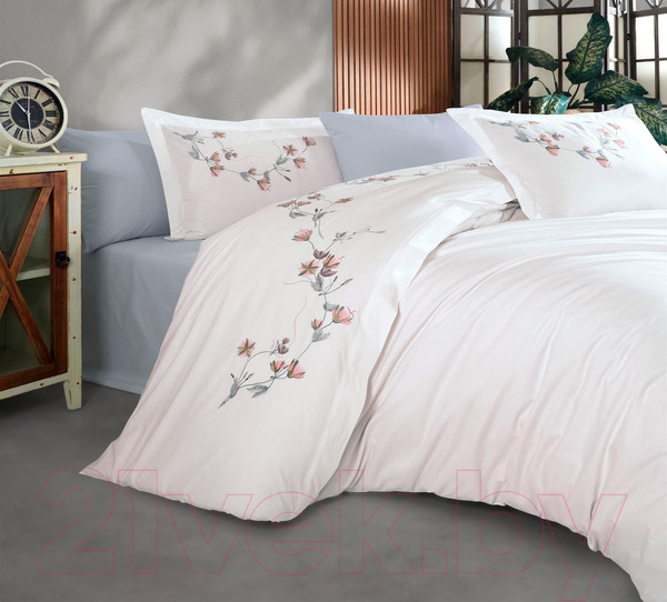 Изображение товара Комплект постельного белья Dantela Vita Carmen с вышивкой 200x220 / 12242 (белый)