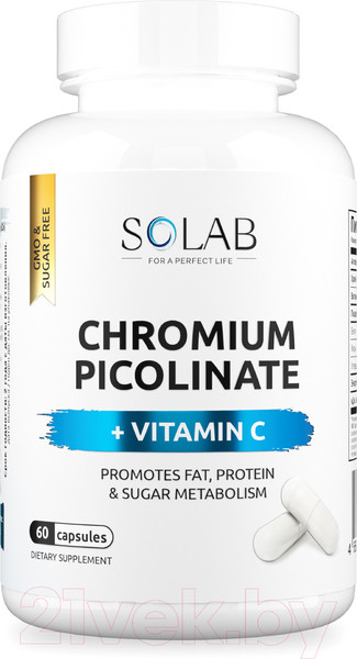 Изображение товара Пищевая добавка SOLAB Хром пиколинат с витамином С (60 капсул)