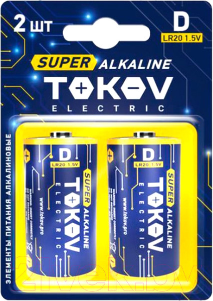 Изображение товара Комплект батареек Tokov Electric D/LR20 TKE-ALS-LR20/B2 (2шт)