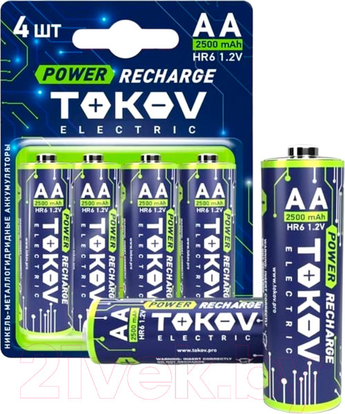 Изображение товара Комплект аккумуляторов Tokov Electric AA/HR6 TKE-NMA-HR6/B4 (4шт)