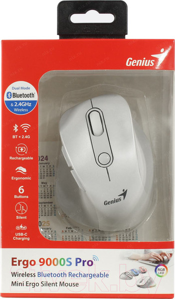 Изображение товара Мышь Genius Ergo 9000S Pro (белый)