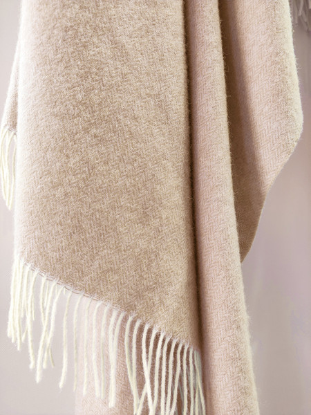 Изображение товара Плед Vladi Laura 07S 140x200 / 12059 (белый/куб/песочный)