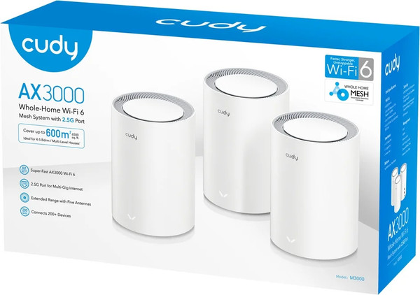 Изображение товара Комплект беспроводных маршрутизаторов Cudy M3000 (3-Pack)