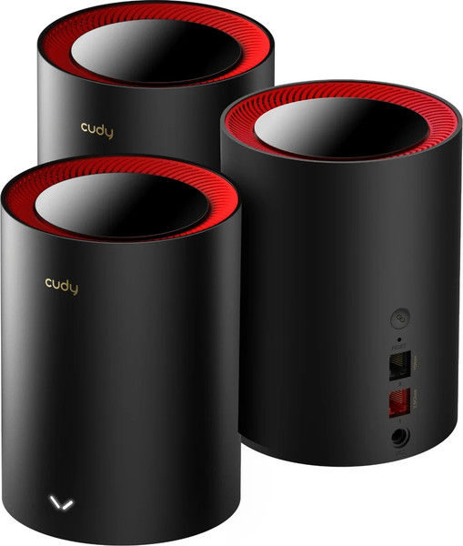 Изображение товара Комплект беспроводных маршрутизаторов Cudy M3000 Black (3-Pack)