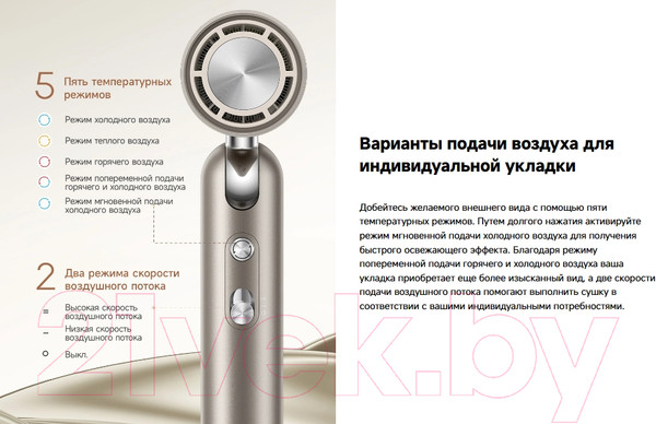 Изображение товара Фен Dreame Hairdryer Pocket / AHD51 (золото)