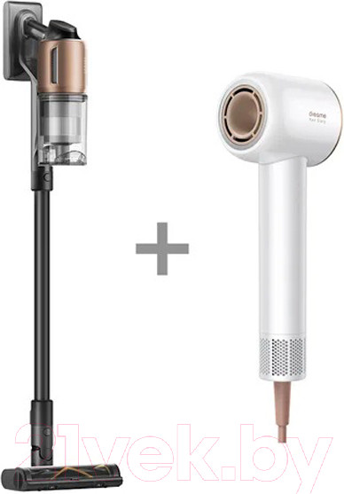 Изображение товара Вертикальный пылесос Dreame Cordless Vacuum Cleaner Z20 + Фен Dreame hairdryer Glory White