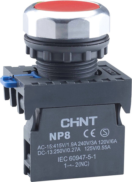 Изображение товара Кнопка для пульта Chint NP8-11BN/4 1НО+1НЗ IP65 (R) / 667114 (красный)
