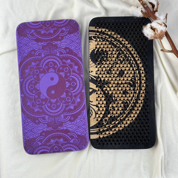 Изображение товара Доска садху Verbayoga KBF005 (Black/Violet Yin Yang, шаг гвоздей 9мм)