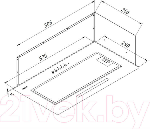 Изображение товара Вытяжка скрытая Akpo Mio Eco 60 WK-4 (белый)
