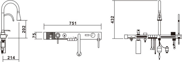 Изображение товара Мойка кухонная со смесителем Mixline Pro 554164 (черный графит, с сифоном)