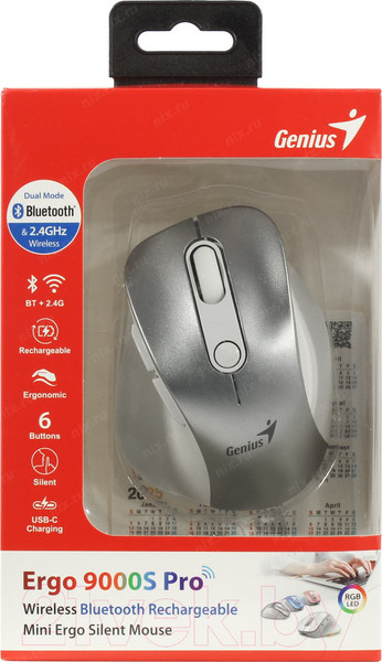 Изображение товара Мышь Genius Ergo 9000S Pro (серый)
