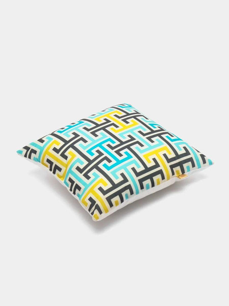 Изображение товара Подушка декоративная MATEX Fantasy Line. Ретро 3 / 28-369 (бирюзовый/желтый)