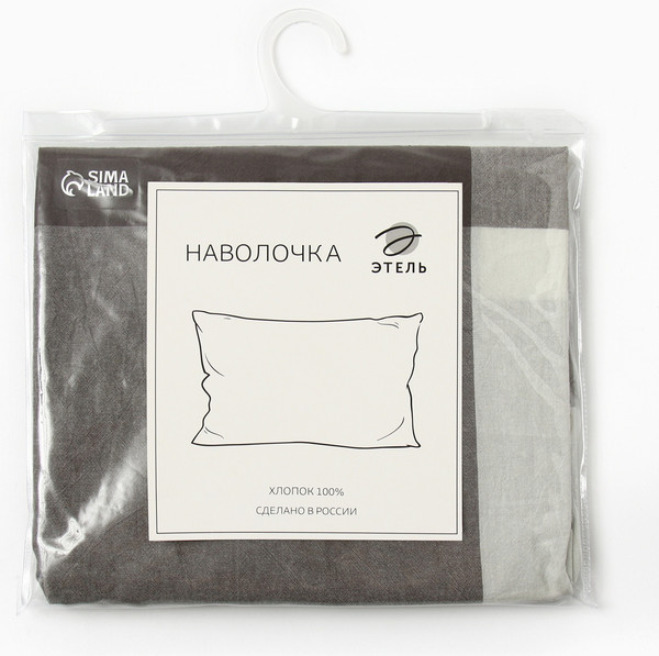 Изображение товара Наволочка Этель Серая клетка 50x70 / 10418415