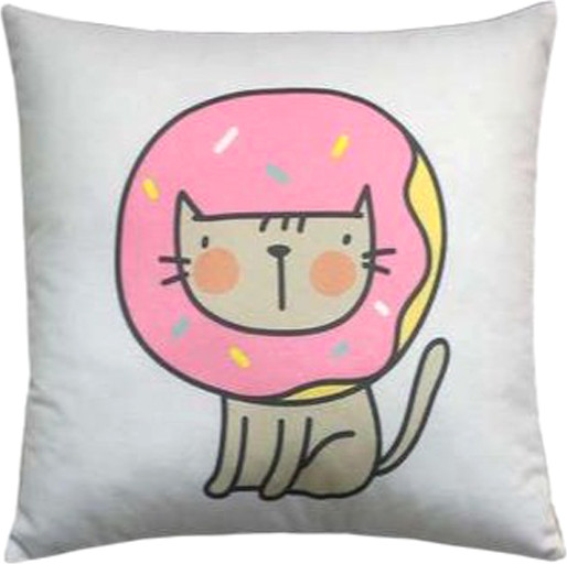 Изображение товара Подушка декоративная MATEX Fantasy. Кот пончик / 62-554 (серый/розовый)